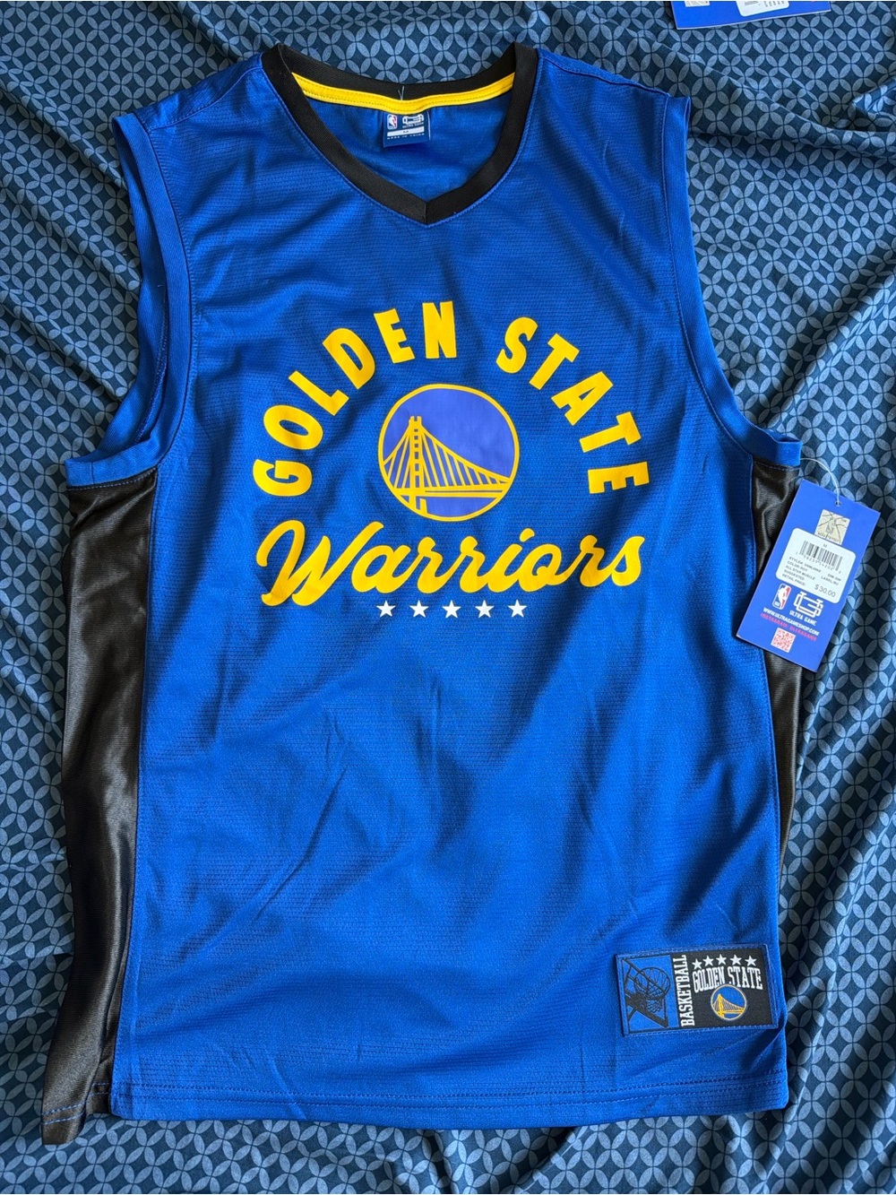 NBA Golden State Warriors Blue and Yellow Jersey